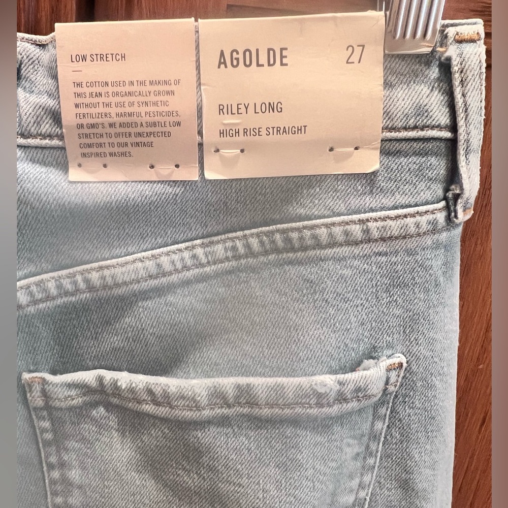 Agolde Riley Long High Rise Straight Jeans - Picture 3 of 9